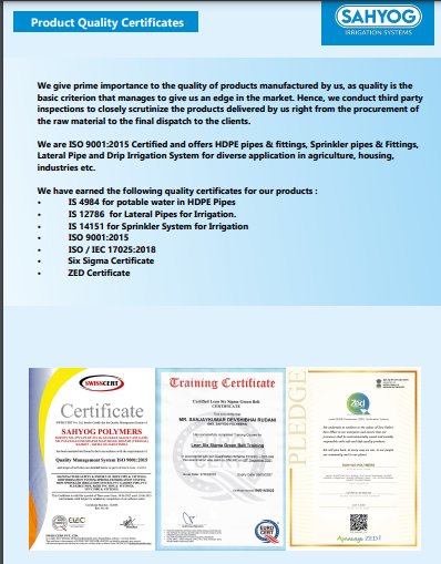 Product Quality Certificate